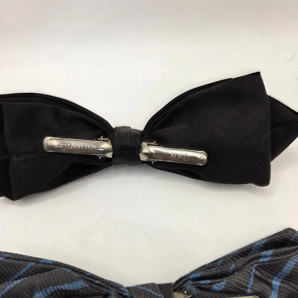 Vintage 1950s–70s Boys Clip-On Bow Tie Lot of 7 Royal Ormond Beau Clip